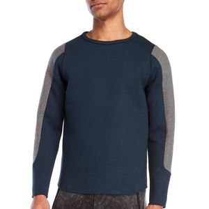 StoneFeather Men's Blue Color Block Sweatshirt
